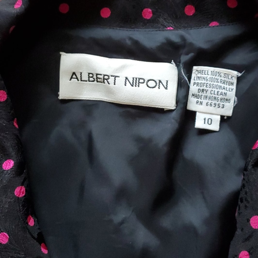 Albert Nipon Vintage Polka Dot Silk Wrap Dress - image 5